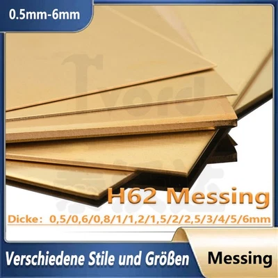 Messingblech 0，5mm-6mm Messingplatte Quadratische Platte Zuschnitt Wählbar - Bild 1 von 4