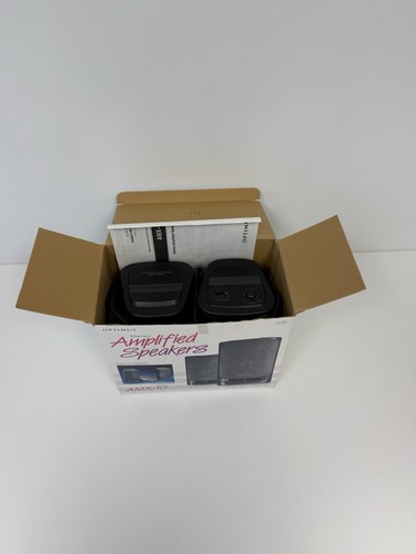 Vintage głośniki PC Optimus AMX-10 Multimedia Wzmocniona para Radio Shack Tandy - Zdjęcie 23 z 24