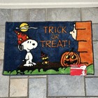 Peanuts Snoopy & Woodstock Wizard Trick or Treat Accent Rug Mat Halloween