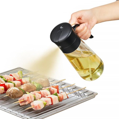 Oil Sprayer Bottle 2-In-1 Glass Dispenser 550ml With Stainless Steel Filter - Bild 13 von 15
