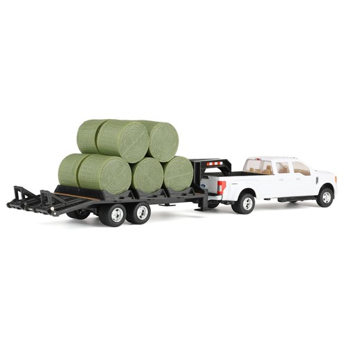 1/32 Ford F-350 Dually Pickup Truck w/ Trailer & Bales Ertl Tomy LP68114 46631 - Picture 3 of 9