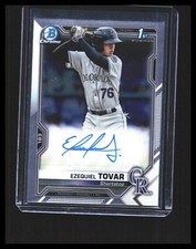 2021 Ezequiel Tovar Auto 1st Bowman Chrome #CPA-ETO Colorado Rockies B