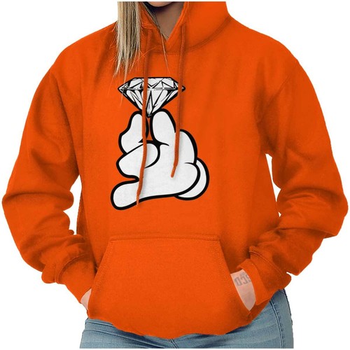 Animated Cartoon Glove Hand Holding Diamond Womens Hooded Sweatshirts Hoodies - Picture 13 of 14