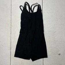 iEFiEL Black Bodysuit Short One-Piece Strappy Back Womens Size Medium