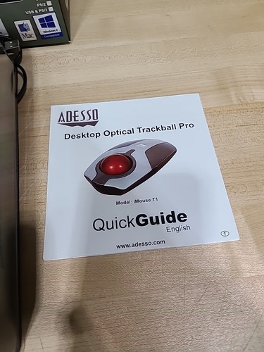 iMouse T1 Desktop Optical Trackball ADESSO Mouse USB Mac Windows Open Box Gaming - Picture 3 of 7