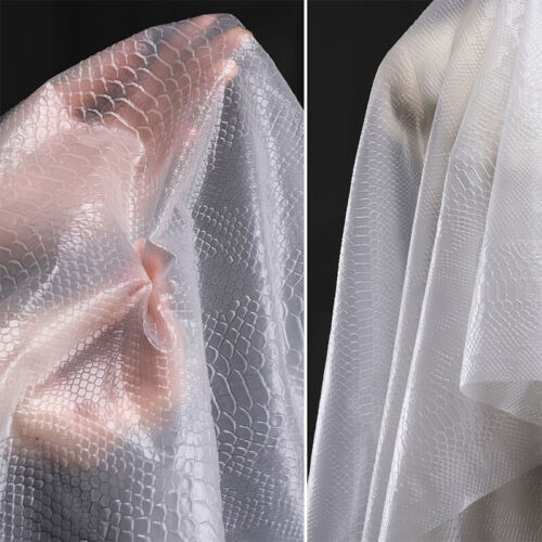 Transparent TPU Fabric Snake Skin Pattern Matte Waterproof Film DIY Sewing 50cm - Photo 1 sur 14