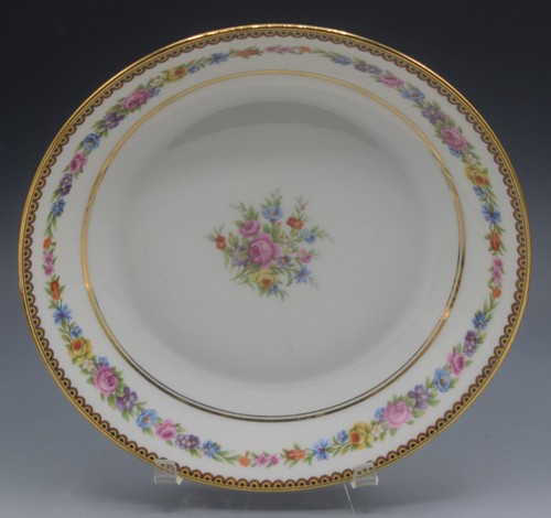 RAYNAUD LIMOGES PORCELANA RYD33 JUEGO DE 6 CUENCOS SOPA ROSAS GUIRNALDA - Imagen 7 de 8