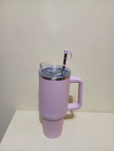 F & F Active Stainless Steel Adventure Cup Tumbler 1.2L Pink With Straw - Picture 3 of 4
