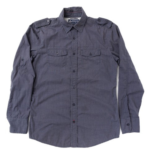 American Rag Button Up Shirt Men’s S Roll Tab Sleeve Casual Cotton Blend Blue - Picture 1 of 13