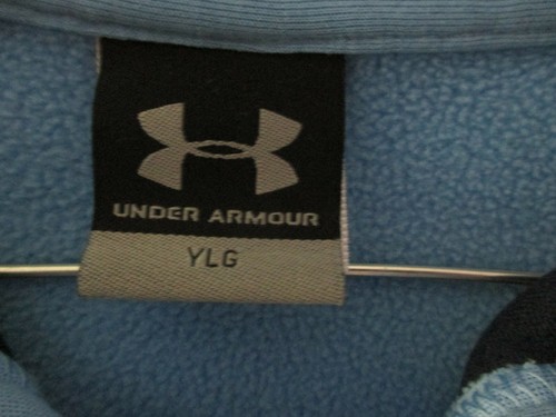 UNISEX KIDS UNDER ARMOUR FULL ZIP HOODIE HOODED SWEATSHIRT BLUE YOUTH LARGE EUC - Picture 3 of 5
