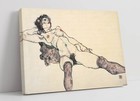 EGON SCHIELE LYING FEMALE NUDE SPREAD LEGS -CANVAS WALL ART ARTWORK FRAMED PRINT