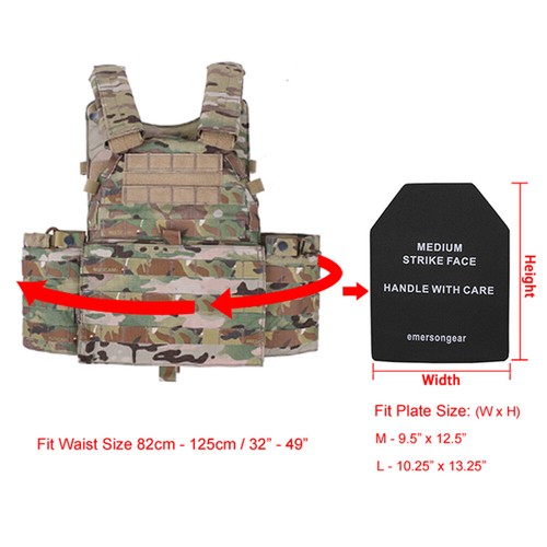Emerson LBT-6094A Tactical Vest Plate Carrier Body Armor with Mag Radio Pouch - Picture 2 of 21