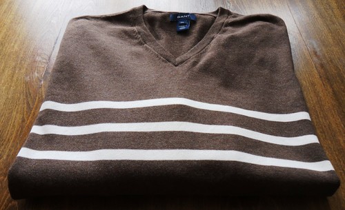 Suéteres para hombre Gant talla 2XL cuello en V 100 % algodón marrón - Imagen 4 de 12