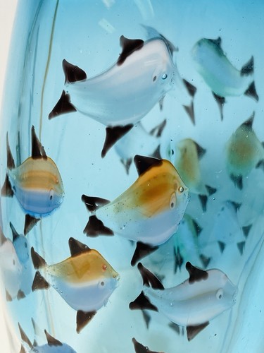 Vintage Murano Glas Aquarium Vase Fisch unter Wasser 8 1/2"" 22 cm - Bild 7 von 13
