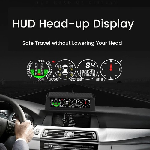 X91 3In1 GPS TPMS HUD For All Vehicle Speed Slope Meter Inclinometer Car Compass - Picture 5 of 19
