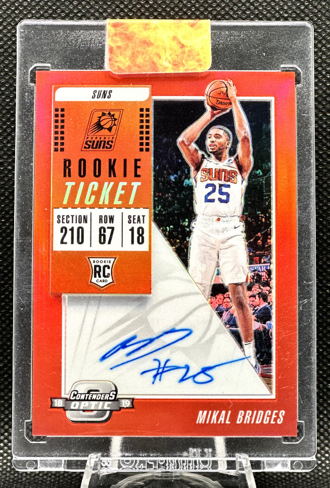 2018 Panini Contenders Optic #130 Mikal Bridges Rookie Ticket Auto Red /149