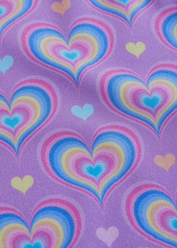 $56 Terez Kid's Girl's Purple Psychedelic Heart Print Legging Pants Size 10/12 - Picture 2 of 3