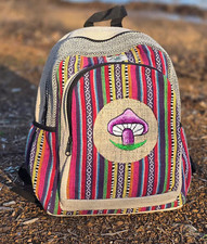 Organic Natural Himalayan Hemp Large Nepalese Boho Hippie embroidery Unisex Bag.
