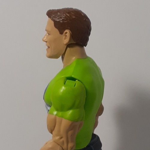 Used Wrestling Action Figure John Cena WWE Mattel Toys Green Top "RESPECT" Shirt - Picture 5 of 9