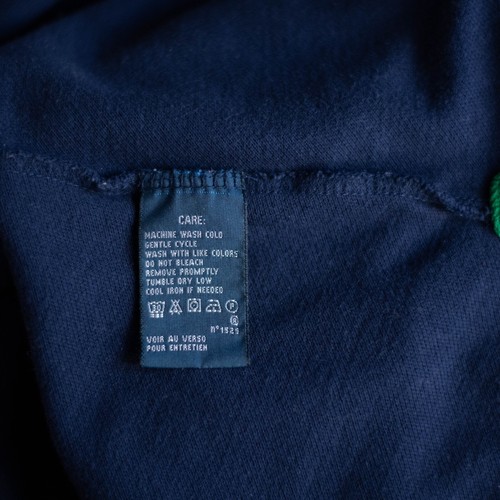 VTG Ralph Lauren Men’s Polo Shirt L Slim Fit Navy Blue Big Pony 3 Patch USA - Picture 8 of 8
