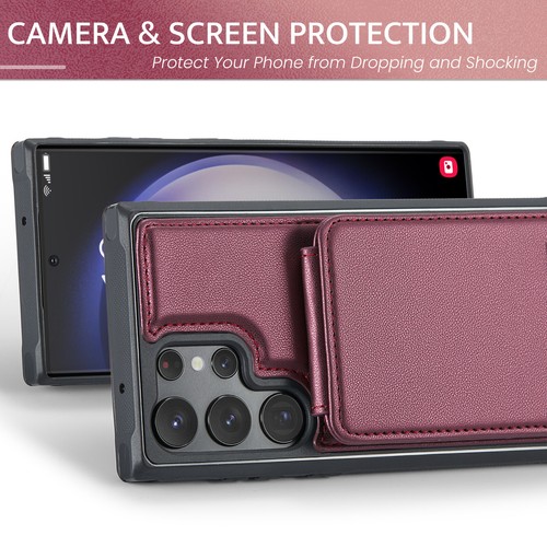 For Samsung Galaxy S23 Ultra S22 S21 Plus RFID Blocking Leather Wallet Card Case - Picture 28 of 79