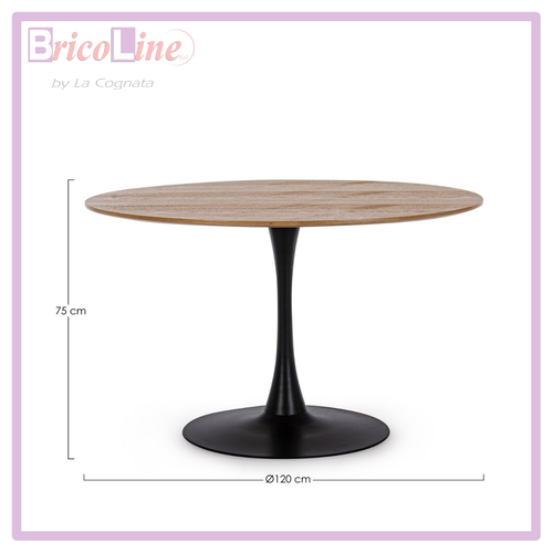 ANDREA BIZZOTTO TAVOLO BLOOM D.120 TOP VENEER 0732980 - Foto 2 di 6