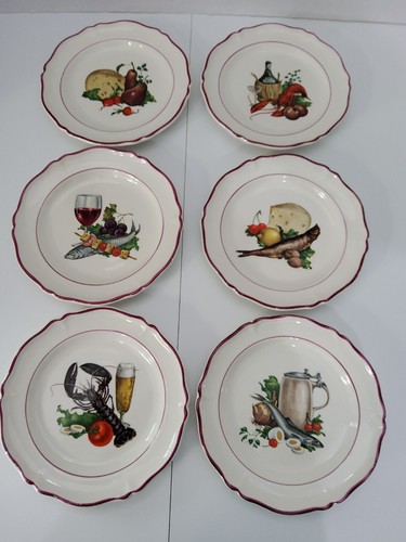 Vintage St. Amand L'heure Du Appetizer Plates Set Of 6 - Picture 2 of 11