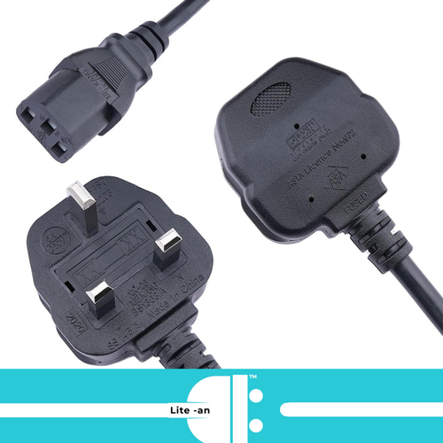 IEC Wasserkocher Kabel Netzkabel 3 Pin UK Stecker PC Monitor TV PS3-FAT CPU 1,8 m lang - Bild 10 von 12