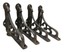 new set of 4 cast iron shelf brackets very small 3.5" x 4" antique-style rustic