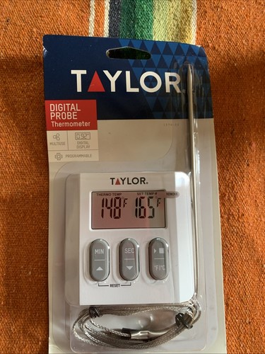 Taylor Programmable Digital Probe Thermometer Timer Heat Resistant W/Magnet - Picture 2 of 7