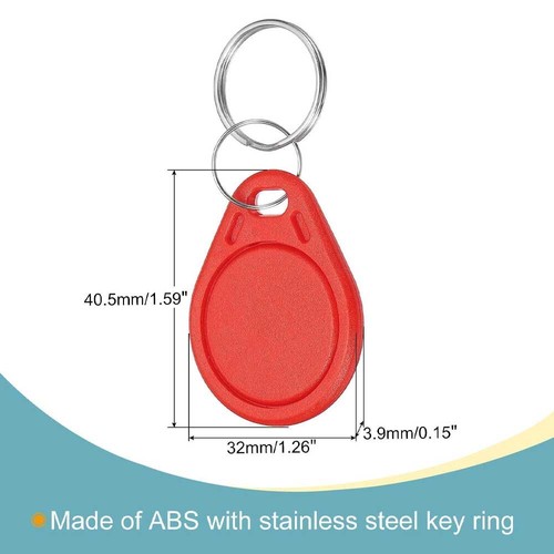 50/100/200x RFID IC Key Tags Llaveros Token NFC TAG Llavero 13.56MHz Rojo y Negro - Imagen 2 de 25