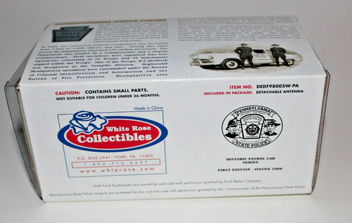 1949 FORD - State Police Cars - 1:43 Scale - White Rose - 4 + 1 added choice - Picture 18 of 46
