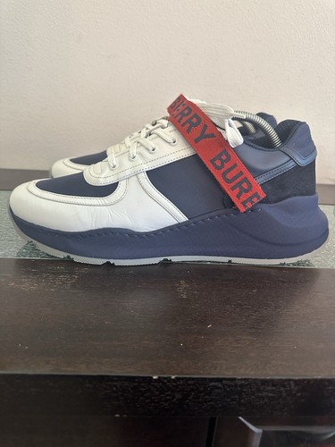 Größe 44EU/11US - Burberry Herren Ronnie Schnürschuhe Sneaker Weiß Blau Rot Original - Bild 3 von 8