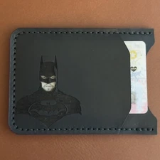 The Bat Wallet - Hand Sewn Leather Wallet With ID Window For Super Hero Mask