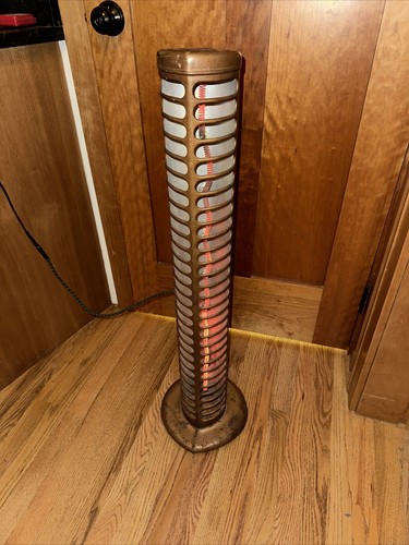 Rare Vintage 1940s Thermador Art Deco Streamline Tower Heater Seven Leaguer