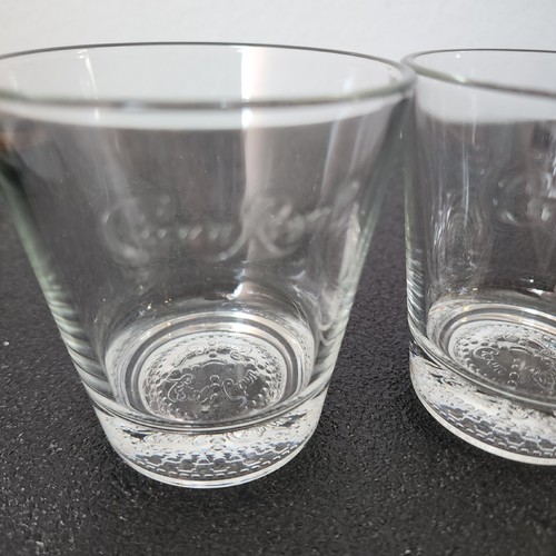 2) Crown Royal Whiskey Old Fashion Rocks Glasses base embossed bubbles + logo - Picture 4 of 10