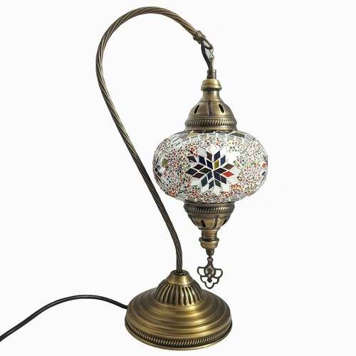 Moroccan Turkish Mosaic Lamp Colourful Glass Handmade Table Desk Light FREE BULB - Picture 147 of 436