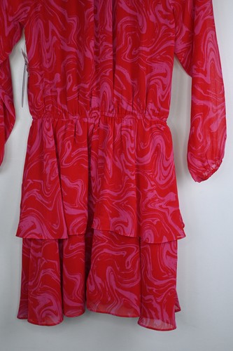 Women's Smocked Neck Tiered Dress Multicolor Small(4-6) - Picture 3 of 4