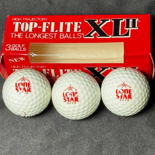 Sleeve of 3 Lone Star Beer Logo Golf Balls Spalding Top Flight XLII NEW old Stoc - Picture 8 of 8