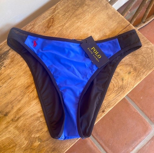 POLO SPORT RALPH LAUREN Bikinihose blau schwarz Schwimmen rot Polo Pony L neu Etikett! - Bild 1 von 9