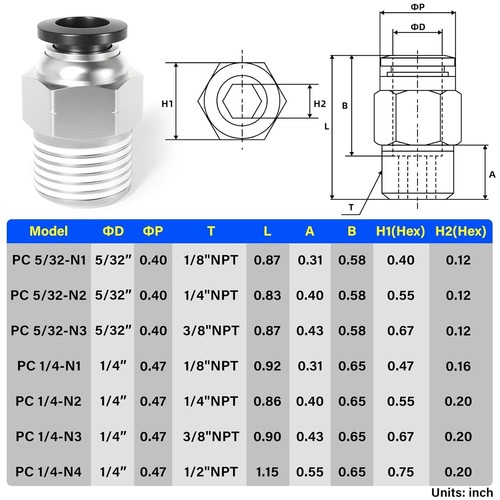 Versatile 1/4 Inch NPT Push-to-Connect Fittings - Copper & Plastic (10-Pack) - Picture 4 of 10
