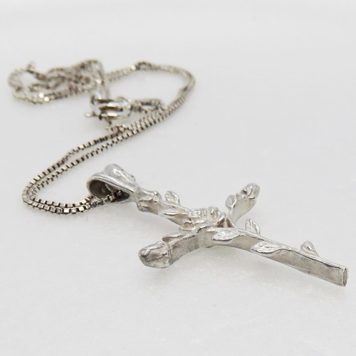 "Precioso collar de plata esterlina de 18" rosa cruz - Imagen 6 de 10