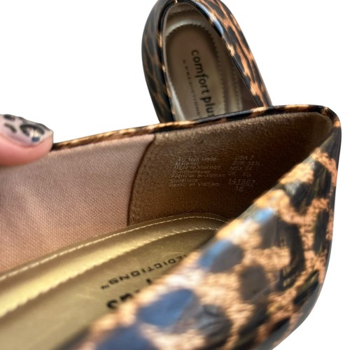 Comfort Plus By Predictions Women’s 7 Black Brown, Leopard Metallic Karmen Heels - Picture 8 of 15