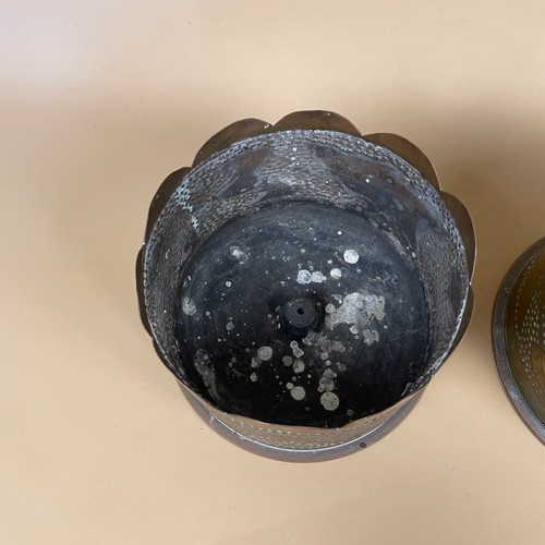 Paar 1918 Grabenkunst Töpfe German Shell WW1 Etuis Karlsruhe Patronen Fabrik Messing - Bild 5 von 12