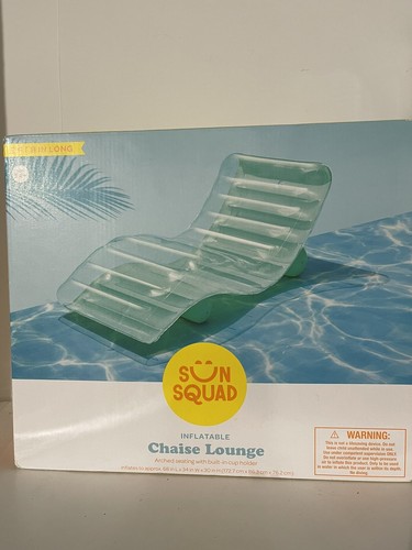 Chaise Pool Float Lounge Green - Turquoise Sun Squad NEW