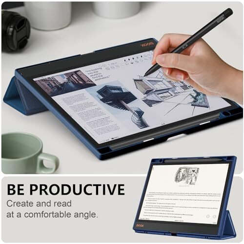 Hülle für Onyx Boox Note Air3 C/Air 4 S/W 10,3 Zoll 2024 ePaper Tablet Dunkelblau - Bild 4 von 7