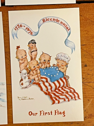 POSTALES VINTAGE BICENTENARIO KEWPIE PATRIOTS ROSE O'NEIL DE FLORENCE BAKER - Imagen 5 de 6