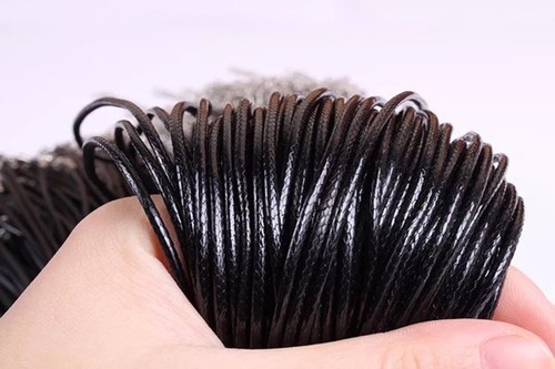 50 piezas/100 piezas/200 piezas 2 mm cordón de algodón encerado negro cordón de 18 pulgadas para joyería - Imagen 3 de 8