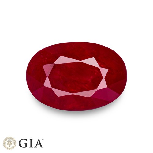 GIA Certified BURMESE Ruby 2.51 Ct. Natural Untreated OVAL Pigeon's Blood Red