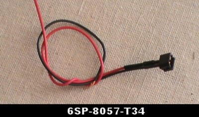 LIONEL PART 6SP8057T34 LEAD & CONN ASSY-MOLEX 2 PIN BLK FOR TENDER MARKER LAMP